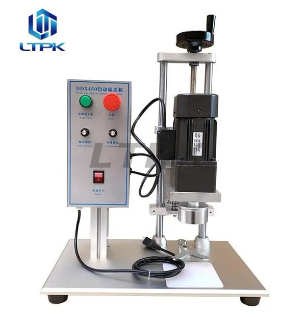 LTPK LT-DDX450 Desktop Electric Small Wine Water Perfume Cosmetic Vial Oil PET Plastic Bottle Closing Screwing Capping Machines